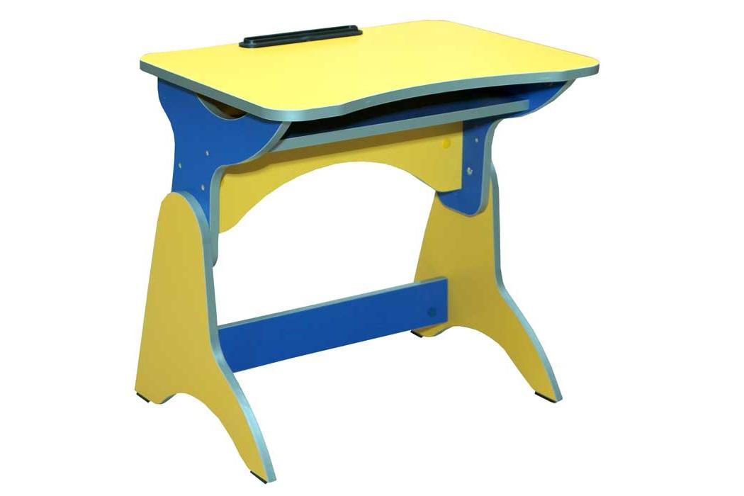 Стіл дитячий 1-місний з полицею, з регульваним положенням стільниці,з ЛДСП, регулюється на ростові групи №1-3,(ТОВ ‘’АЛМАНТ’’), 600х508х460/520/580 мм.